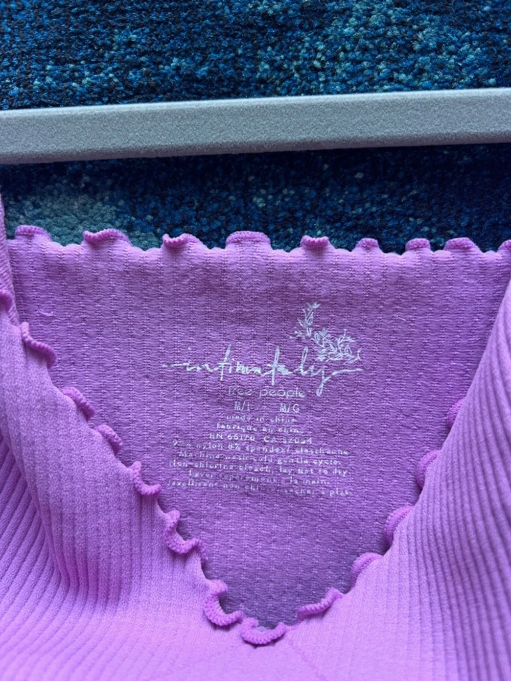 Free People Lavender Ruffle-Edge Ribbed Cami - Picture 2 of 3